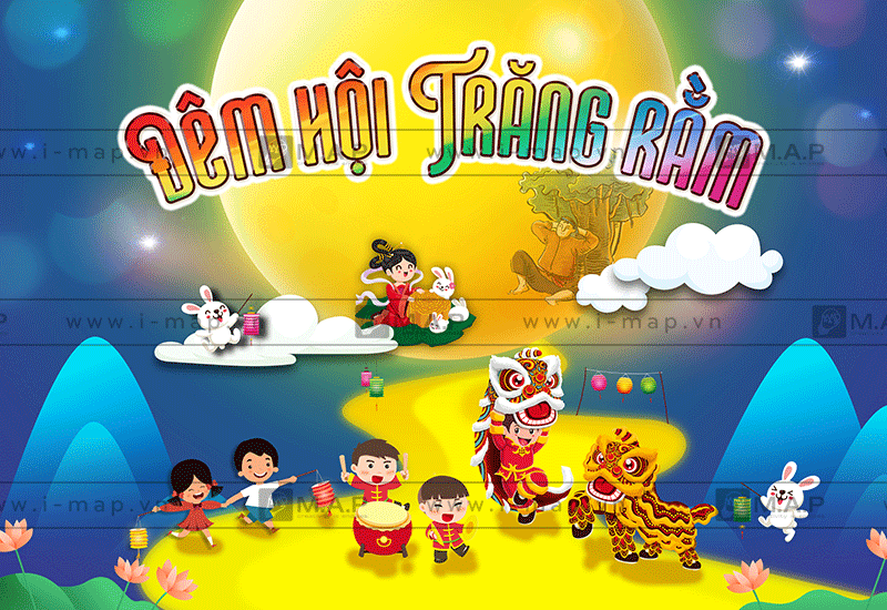 thiết kế in phông trung thu hiện đại, sang trọng, in bạt trung thu tại hải phòng