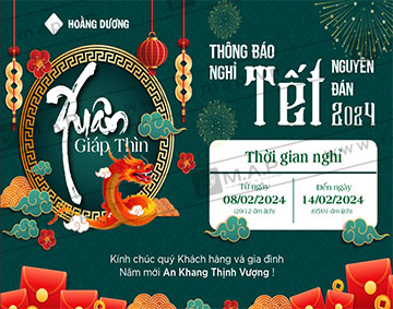 Mẫu thông báo lịch nghỉ tết Giáp Thìn 2024 đẹp 