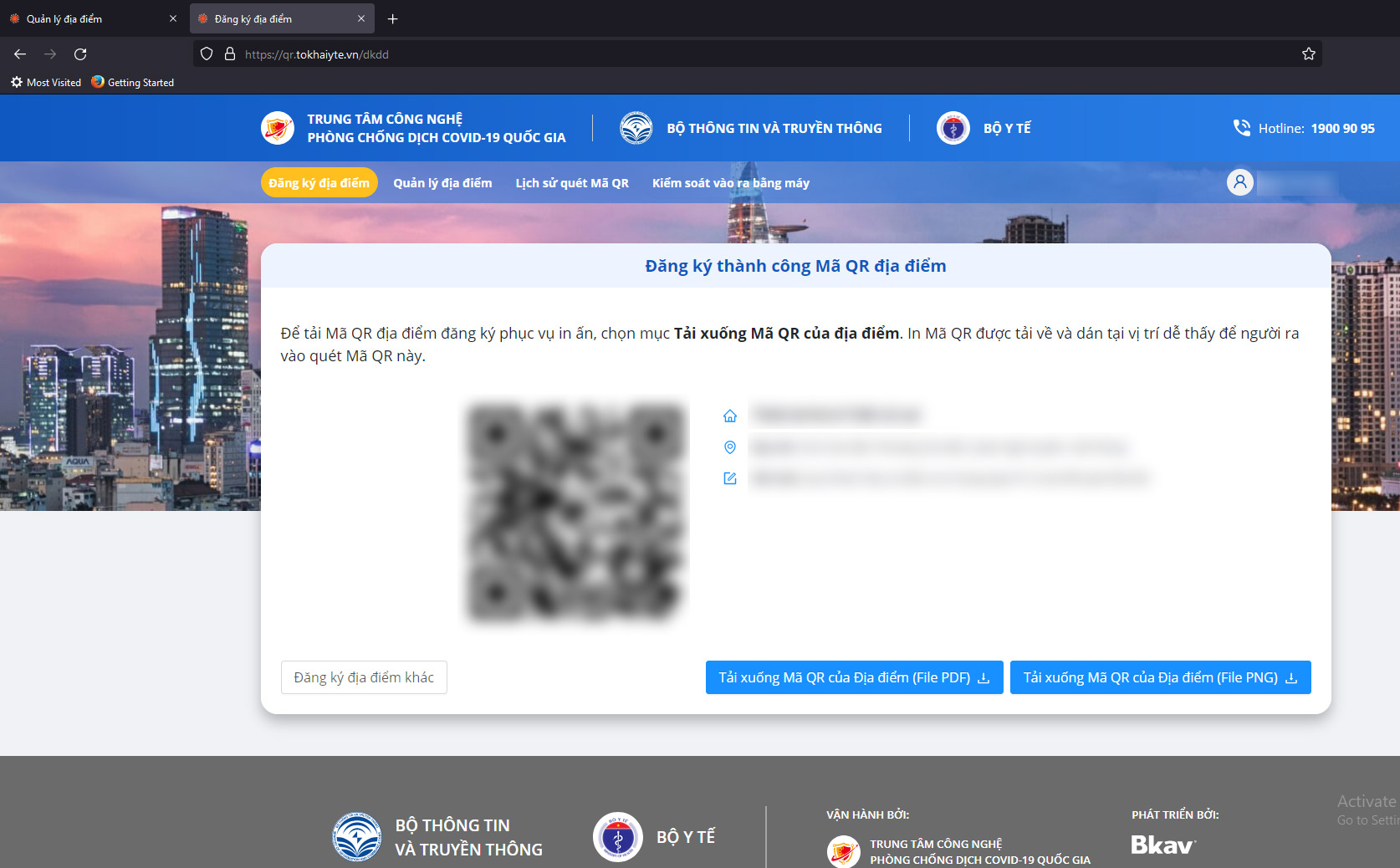 tạo mã QR khai báo y tế 