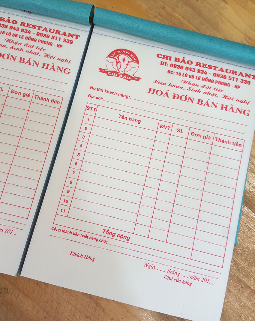 In hóa đơn bán hàng 2 liên chất lượng cao