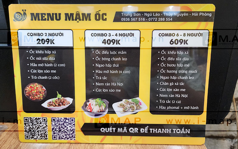 in menu cầm tay A4