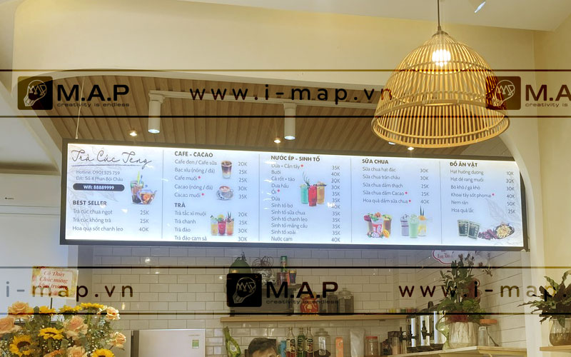 địa chỉ in menu tranh điện LED