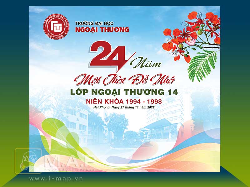 In ph&ocirc;ng bạt họp lớp kỷ niệm ra trường 