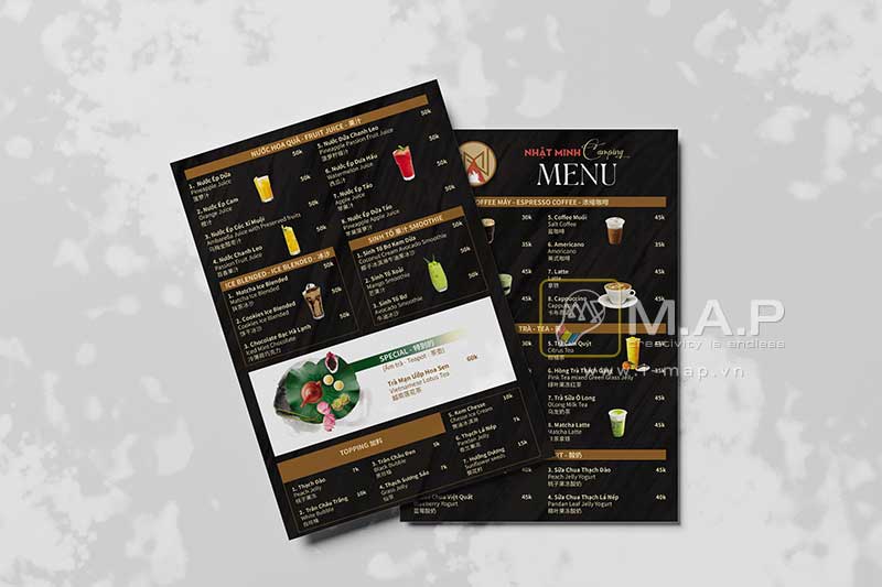 Thiết kế menu để b&agrave;n đẹp