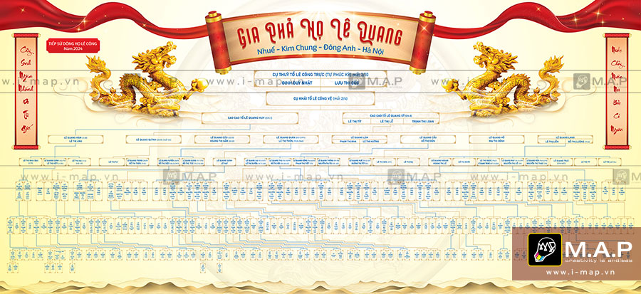 Dịch vụ thiết kế gia phả chuyên nghiệp, vẽ cây gia phả phả hệ