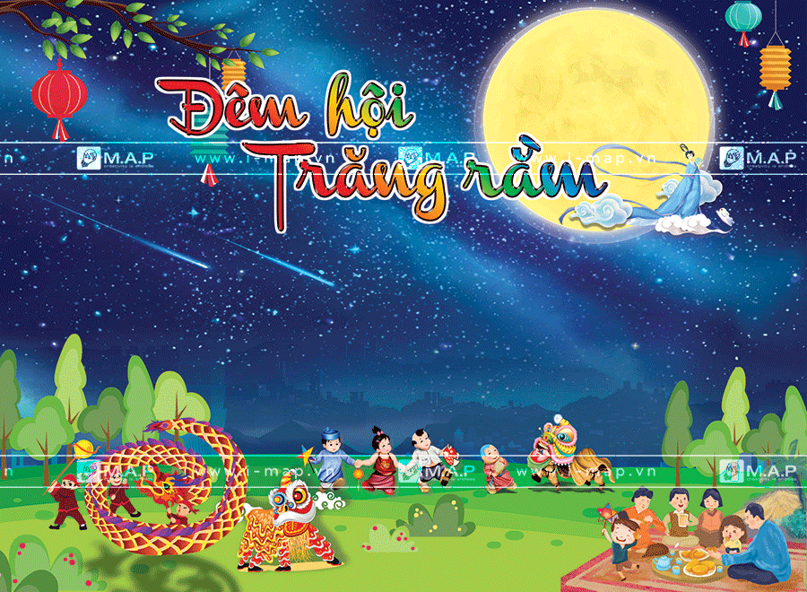 backdrop trung thu dep