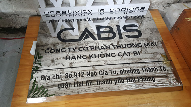 Biển công ty inox sang trọng, bền tại Hải Phòng
