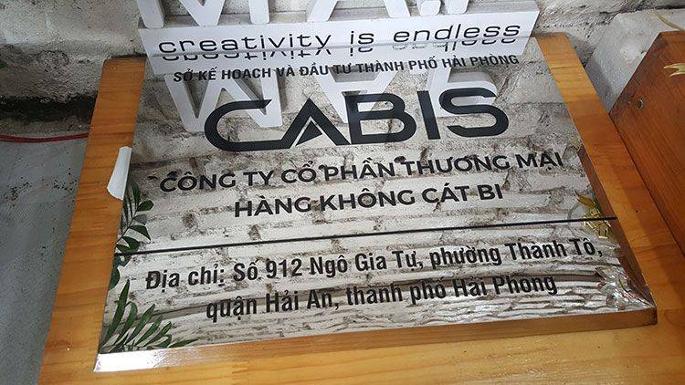 Biển công ty inox sang trọng bền tại Hải Phòng