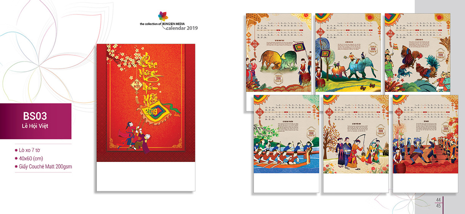 lịch treo tường 2019 bs03