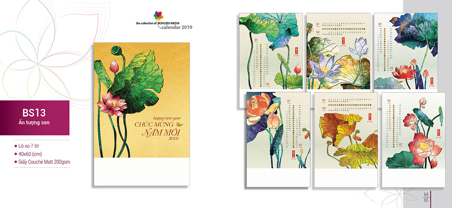 lịch lò xo 2019 bs13
