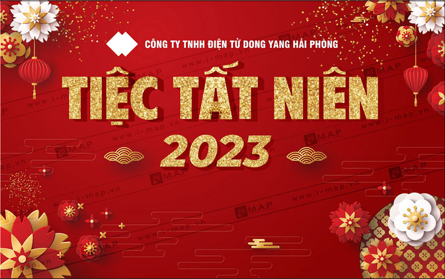 thiet ke backdrop year end party