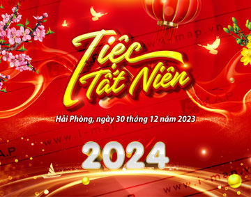 Thiết kế in phông tất niên – Backdrop tiệc cuối năm